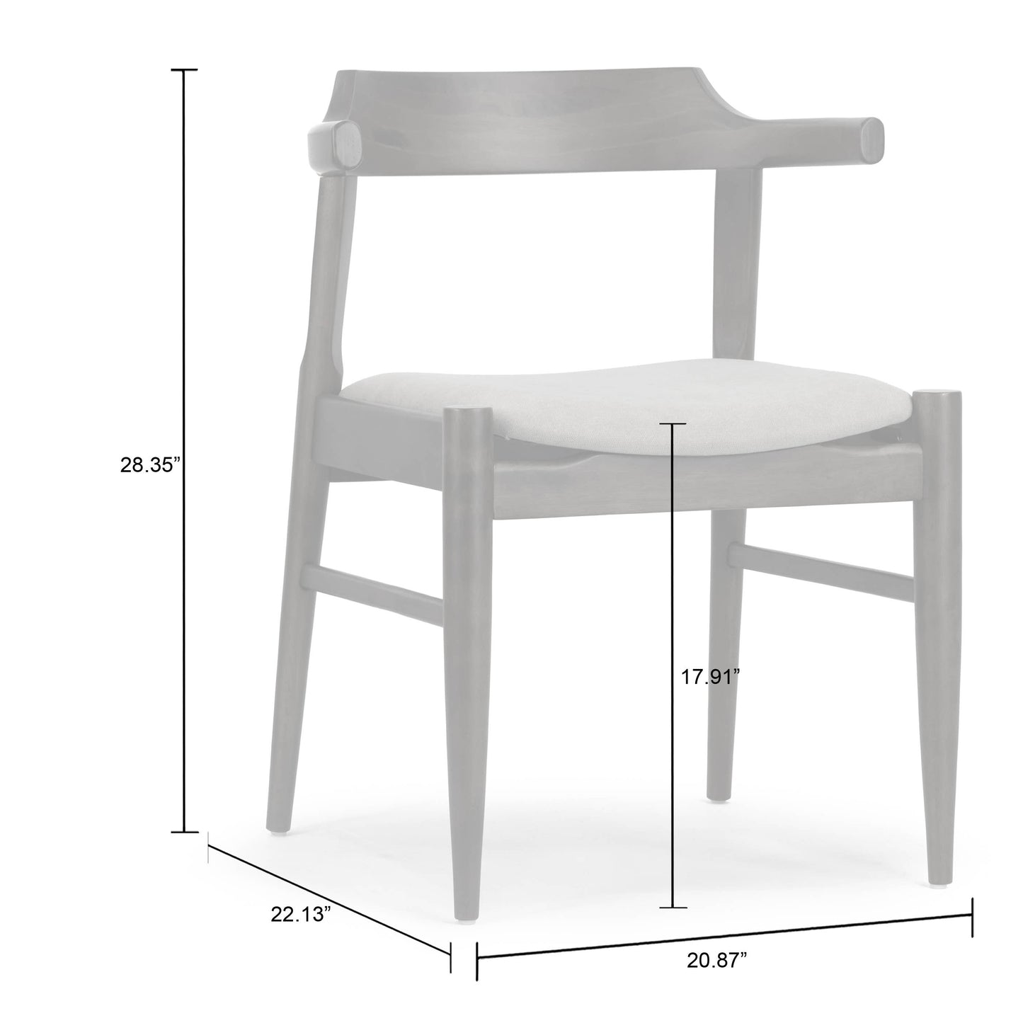 Set of 2 Atlas Retro Modern Curved Back Wood Chairs