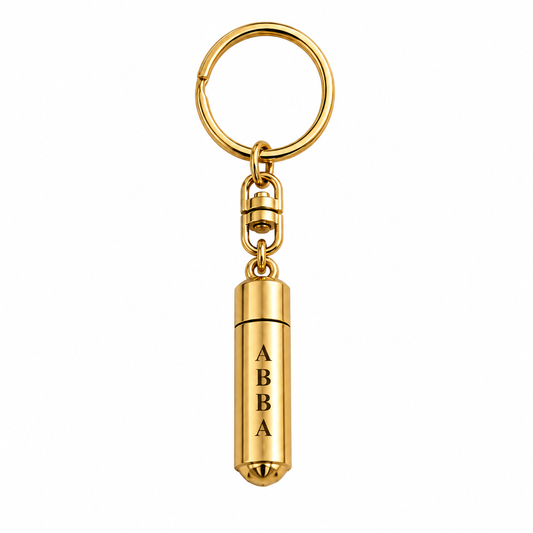 Gold-Tone Keychain Oil Holder