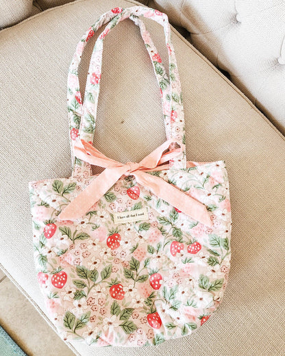 I Have All That I Need Cotton Quilted Tote Bag