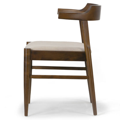 Set of 2 Atlas Retro Modern Curved Back Wood Chairs