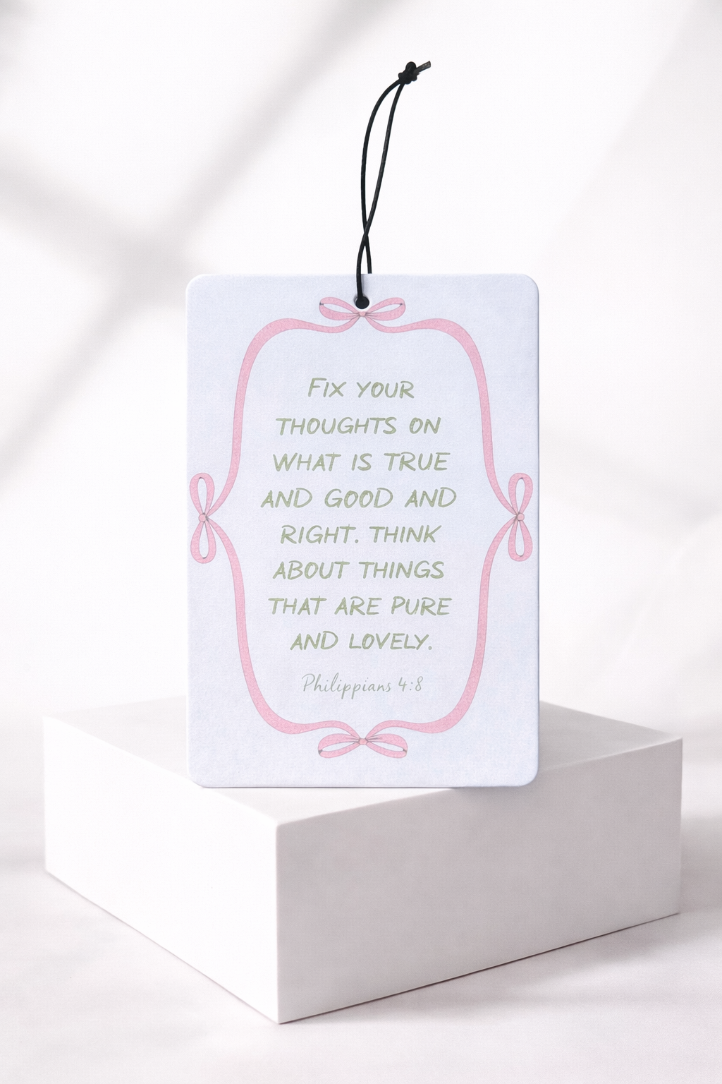 Fix Your Thoughts | Philippians 4:8 Coquette Car Air Fresh