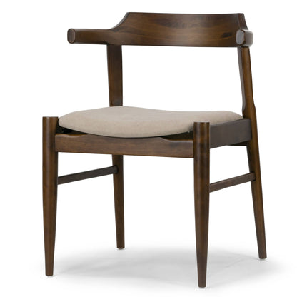 Set of 2 Atlas Retro Modern Curved Back Wood Chairs