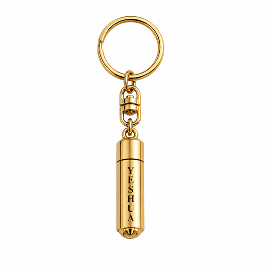 Gold-Tone Keychain Oil Holder