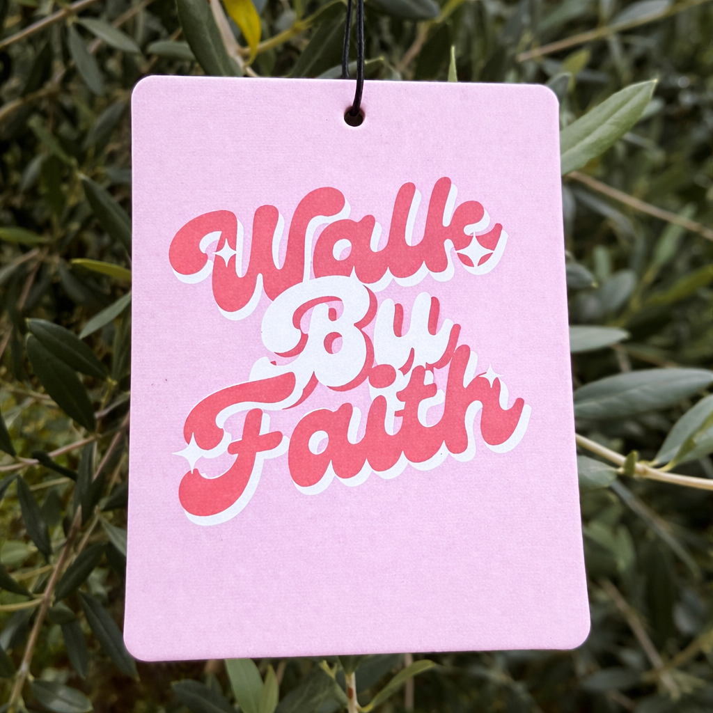 Walk By Faith 2 Corinthians 5:7 Car Air Freshener Cherry