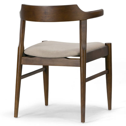 Set of 2 Atlas Retro Modern Curved Back Wood Chairs