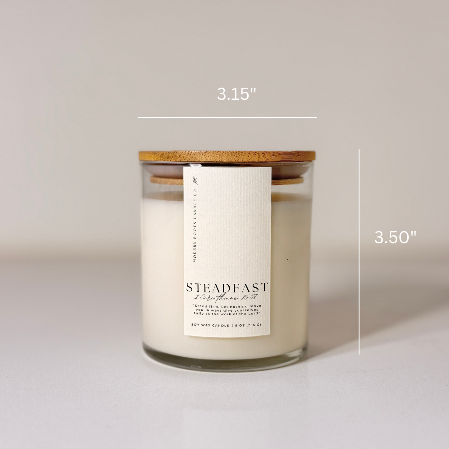 Steadfast | White Oak & Vanilla | 9oz. Clear Jar Soy Candle
